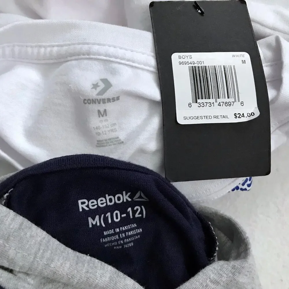 Converse and Reebok New Long Sleeves Top Bundle Boys M (10-12)